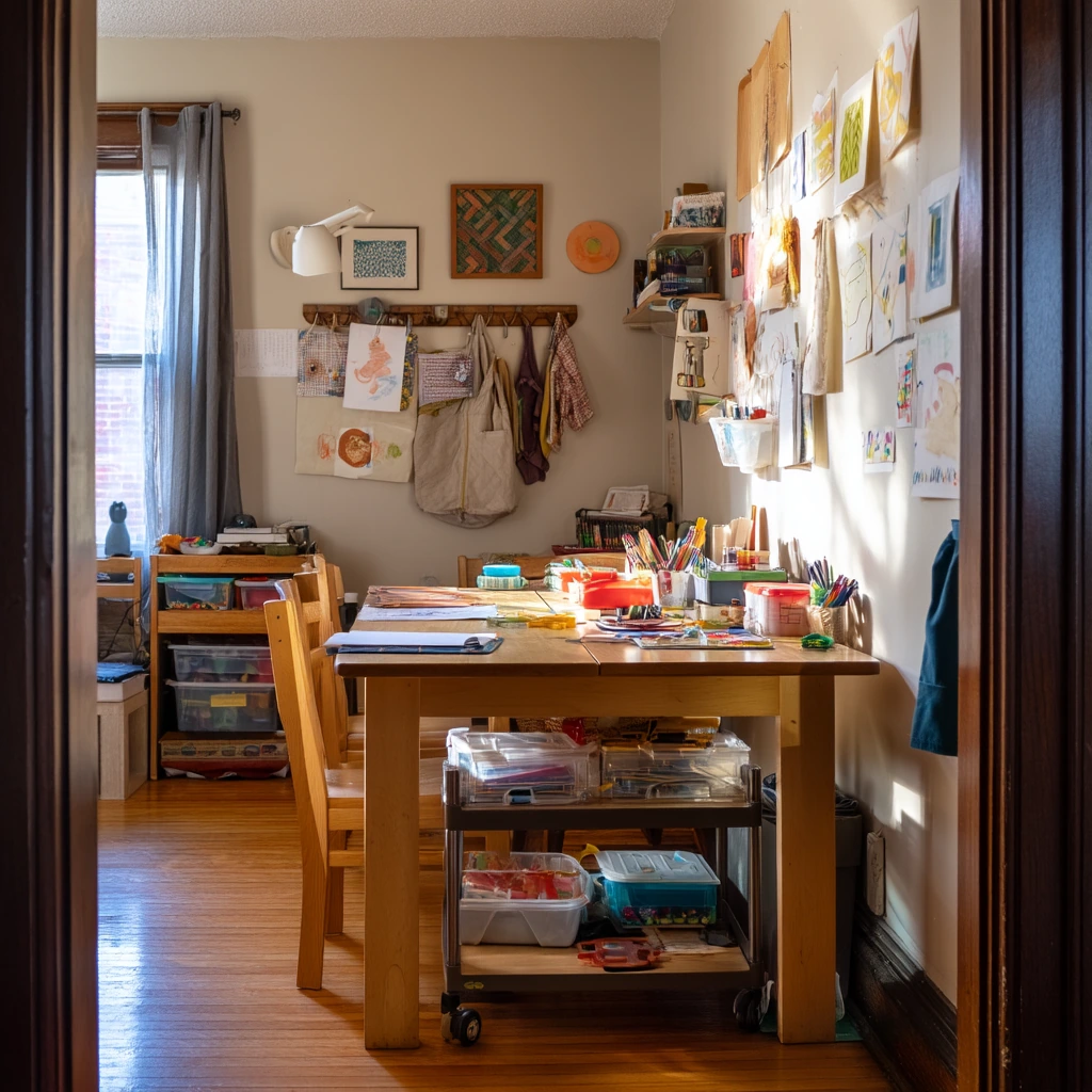 Under-Table Storage for a Busy Household