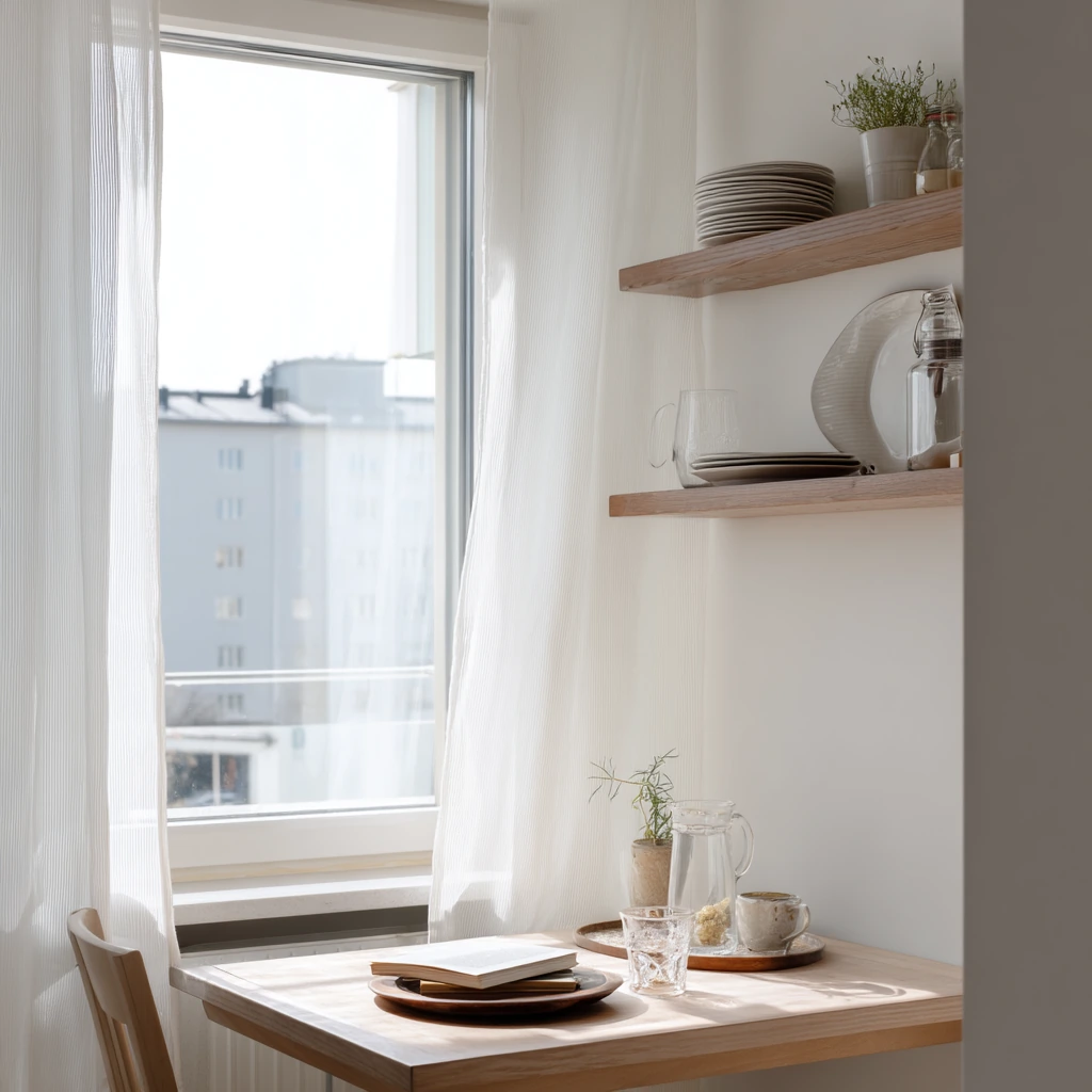 Window-Ledge Storage and Floating Shelf Styling
