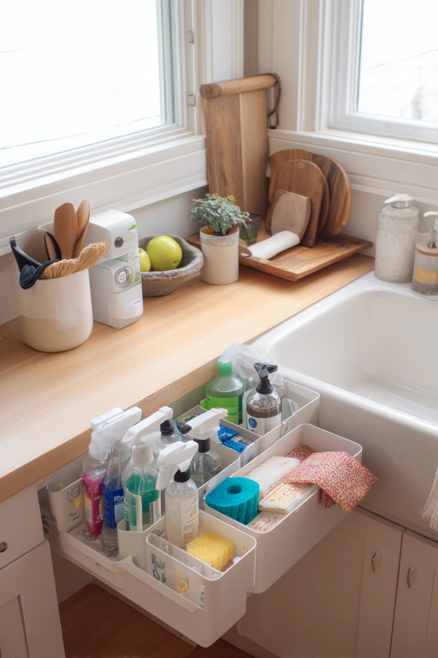 Under-Sink Organization in a Clean but Used Home