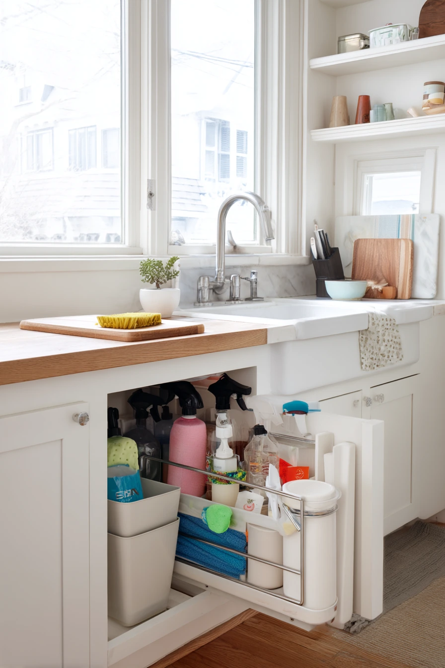 Under-Sink Organization in a Clean but Used Home