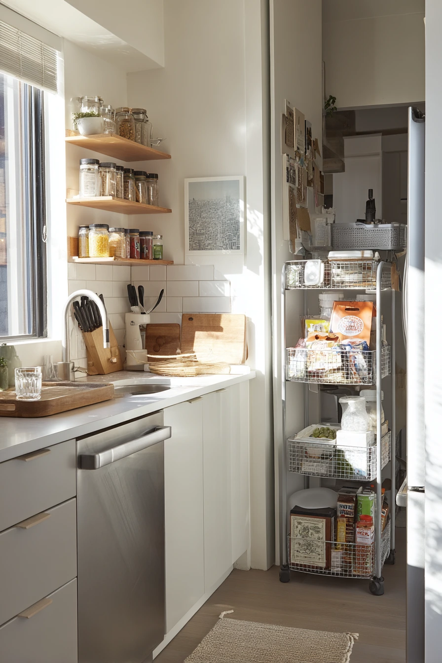 Pull-Out Pantry Corner in a Busy Family Kitchen