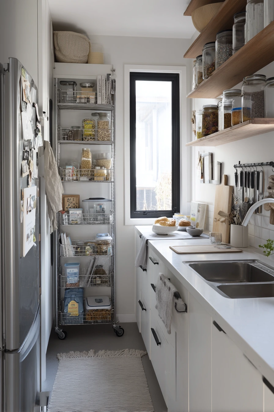 Pull-Out Pantry Corner in a Busy Family Kitchen