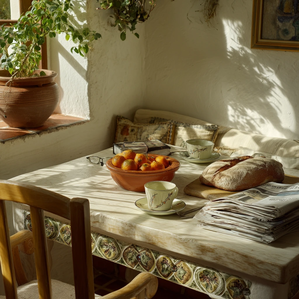 Morning Coffee at a Spanish Breakfast Table