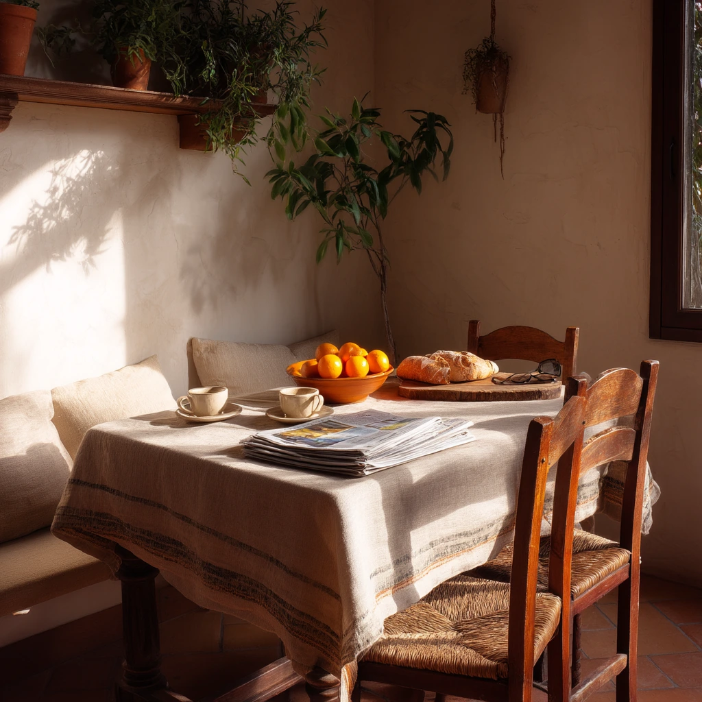 Morning Coffee at a Spanish Breakfast Table