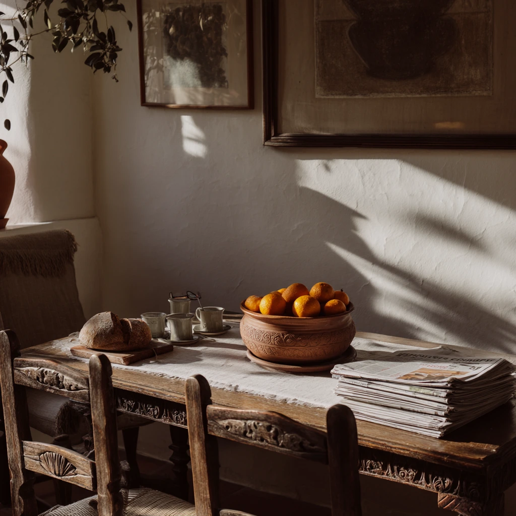Morning Coffee at a Spanish Breakfast Table