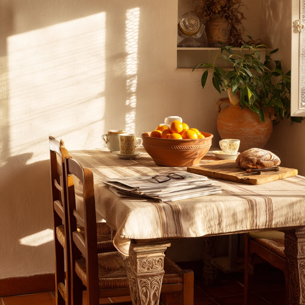 Morning Coffee at a Spanish Breakfast Table