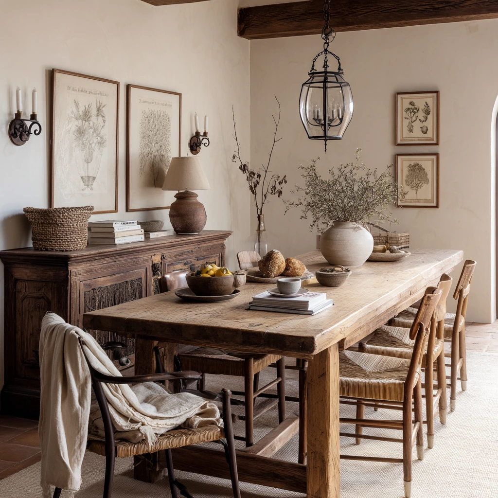 Spanish Dining Room with Collected Vintage Pieces
