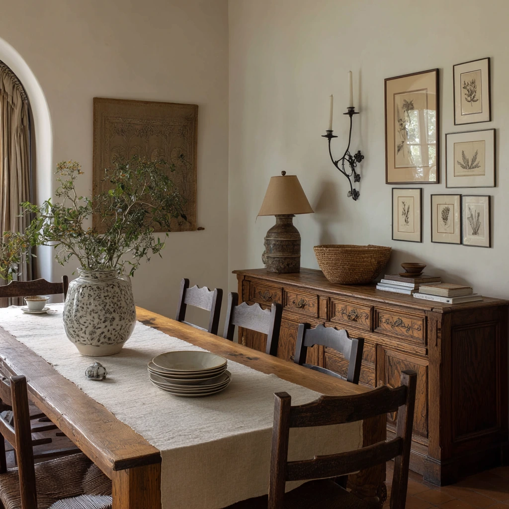 Spanish Dining Room with Collected Vintage Pieces