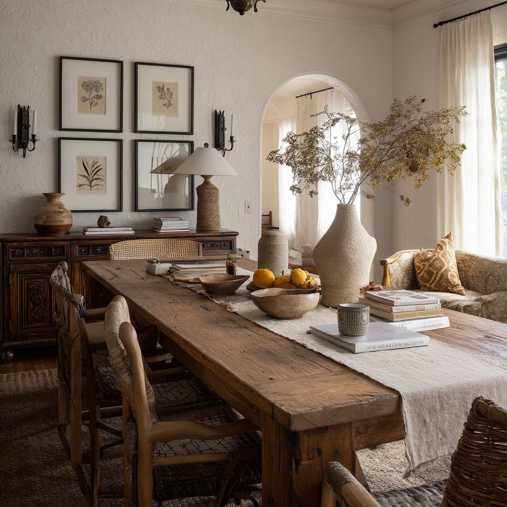 Spanish Dining Room with Collected Vintage Pieces