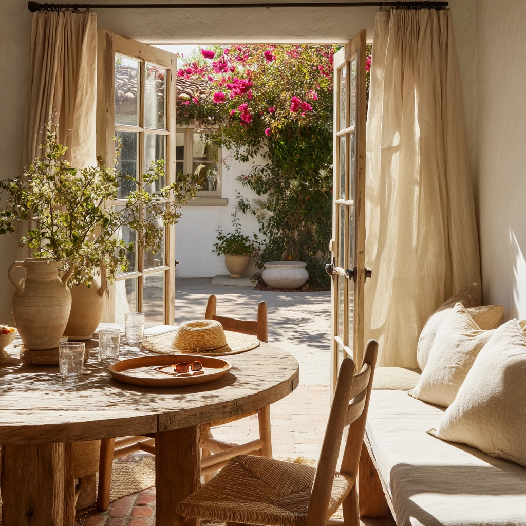 Spanish Dining Room with Indoor-Outdoor Feel
