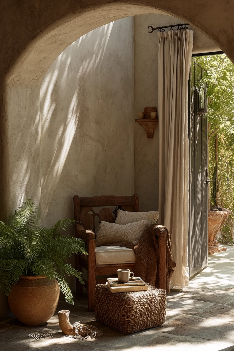 Reading Nook Beside the Fountain