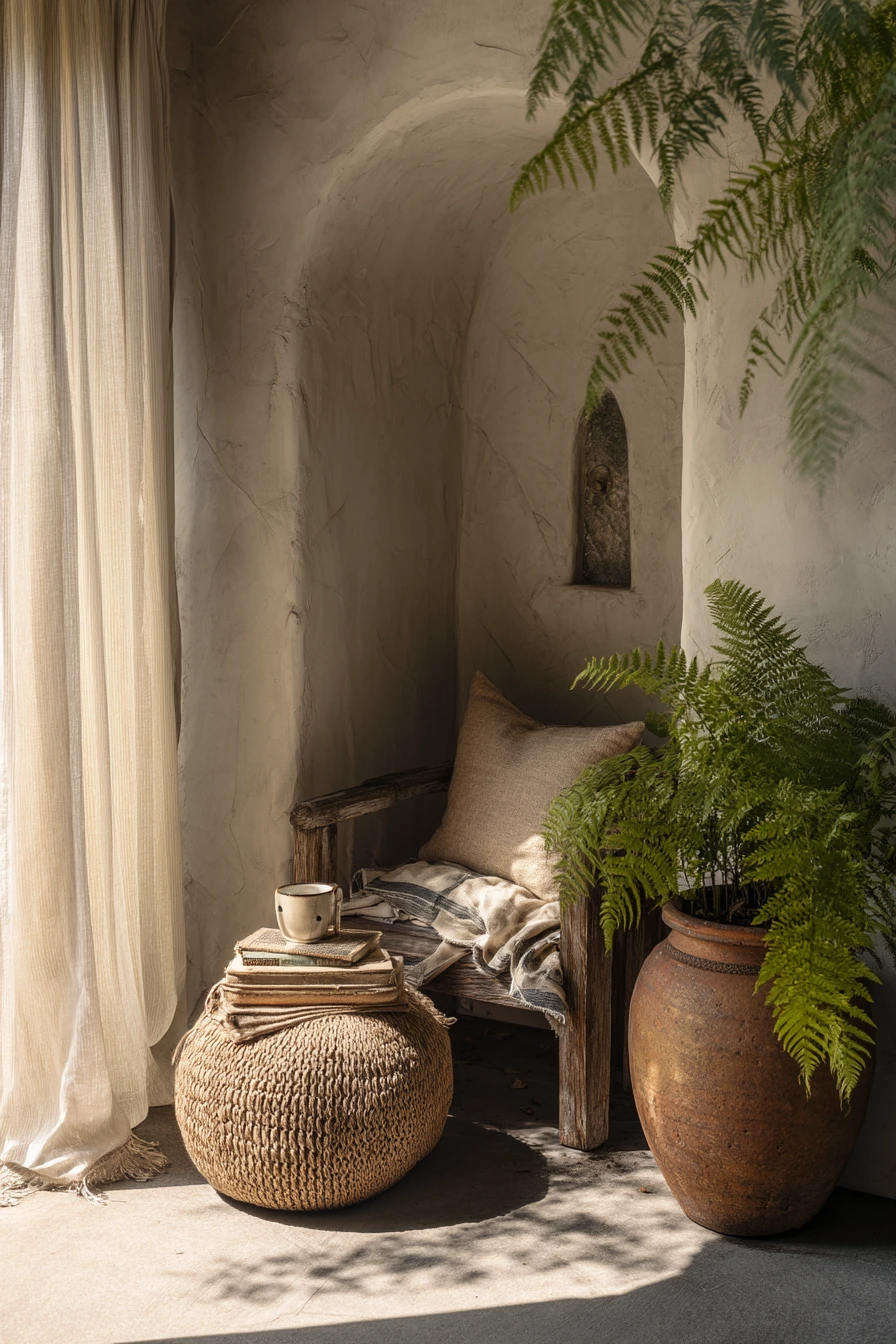 Reading Nook Beside the Fountain