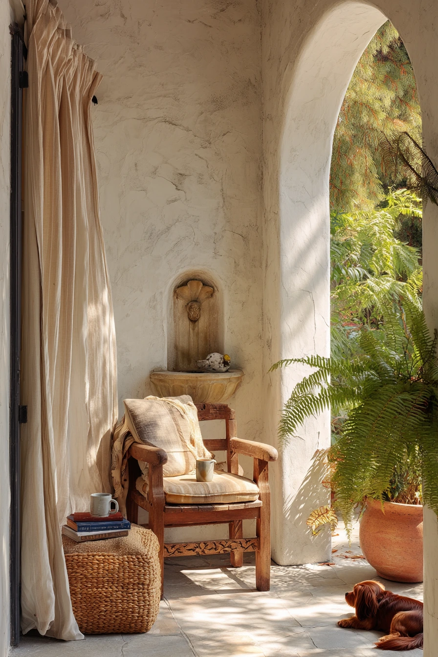 Reading Nook Beside the Fountain
