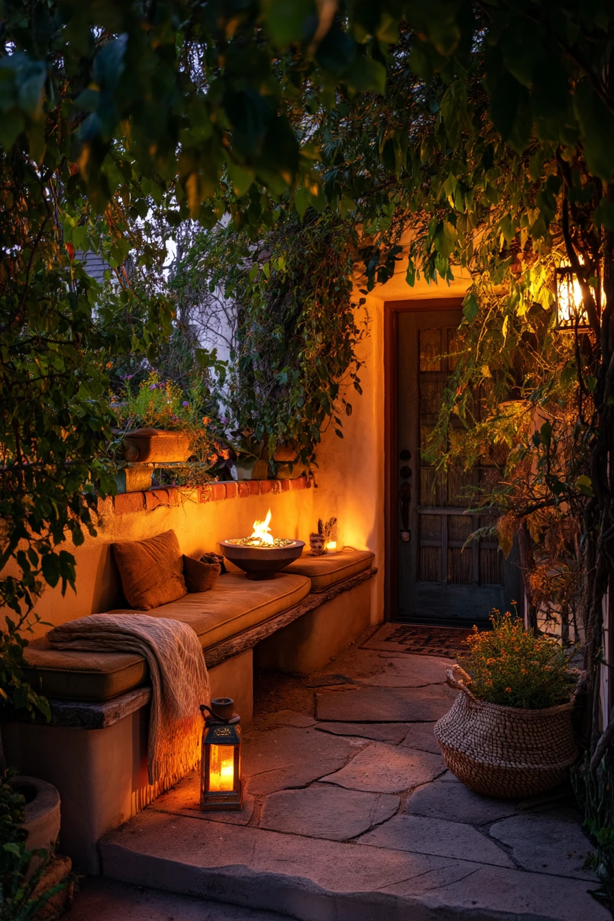 Evening Glow for a Narrow Side Patio