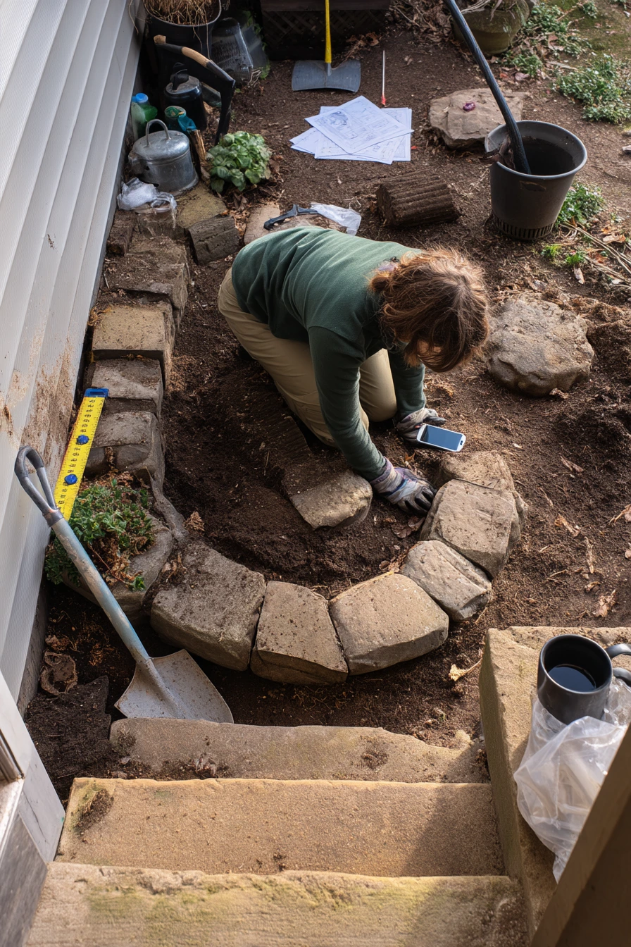 DIY Spiral Garden Under Construction