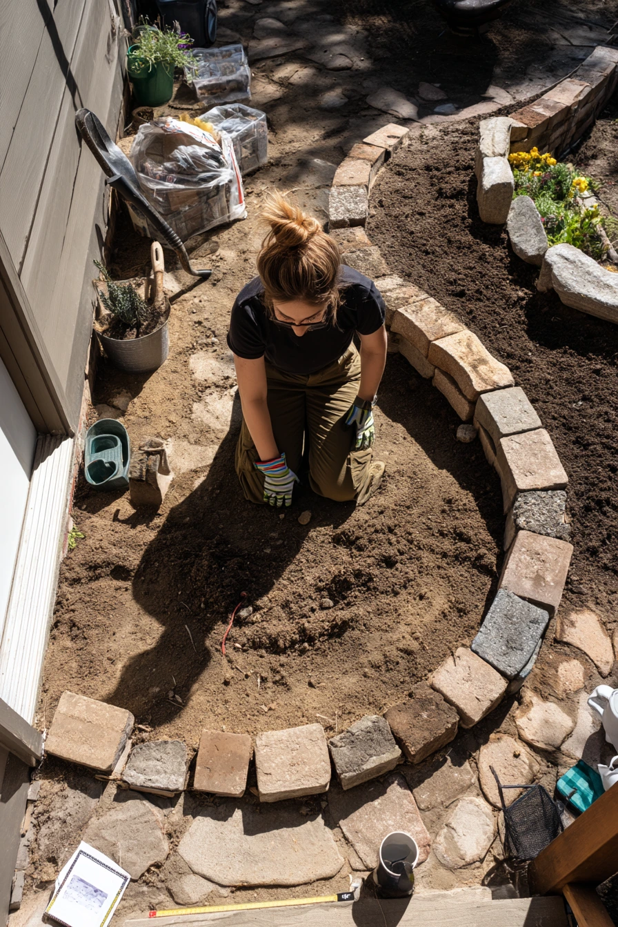 DIY Spiral Garden Under Construction