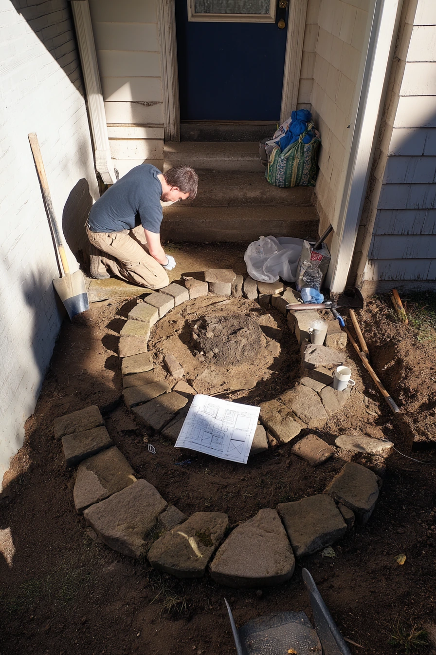 DIY Spiral Garden Under Construction