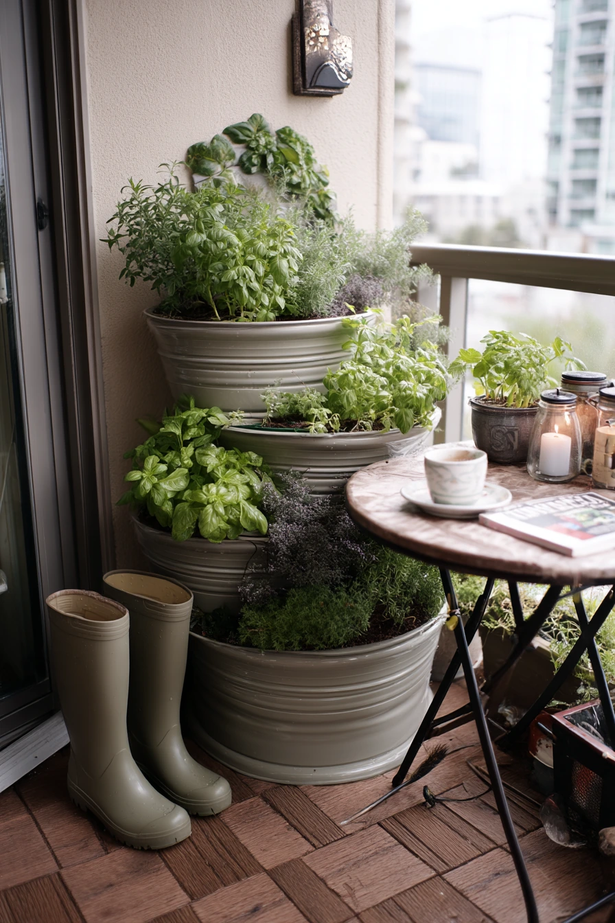 Small Patio Spiral Garden for Apartment Living