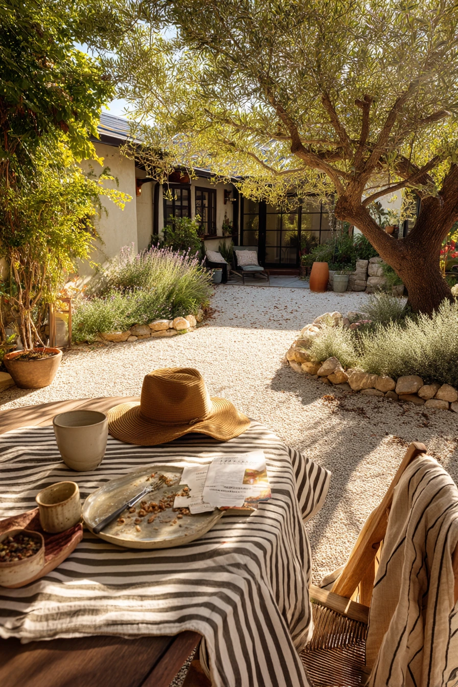 Mediterranean Spiral Garden with Outdoor Meals