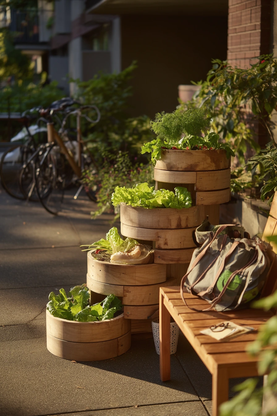 Renter-Friendly Spiral Garden in Raised Planters