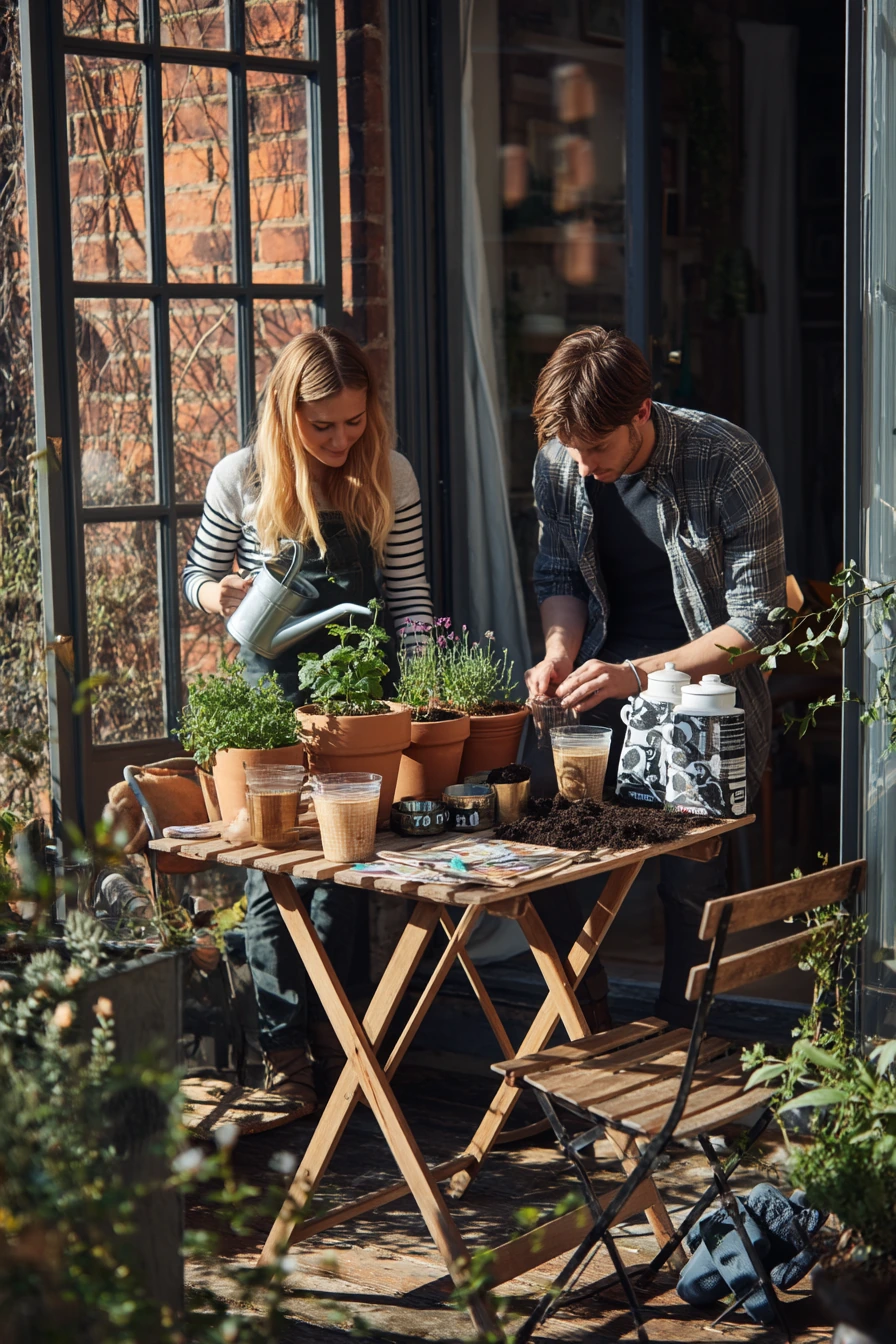 1. Small Patio Herb Corner