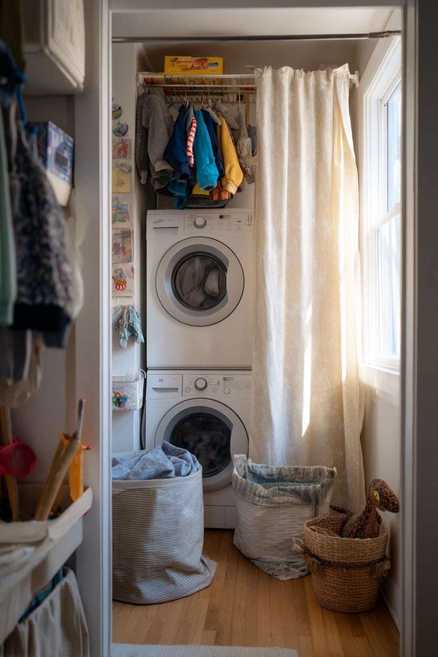 Small-Space Family Laundry Corner