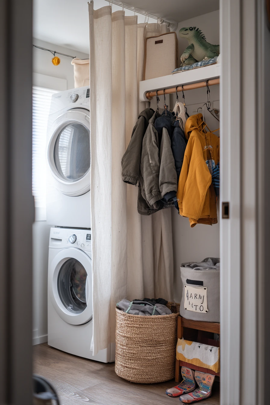 Small-Space Family Laundry Corner