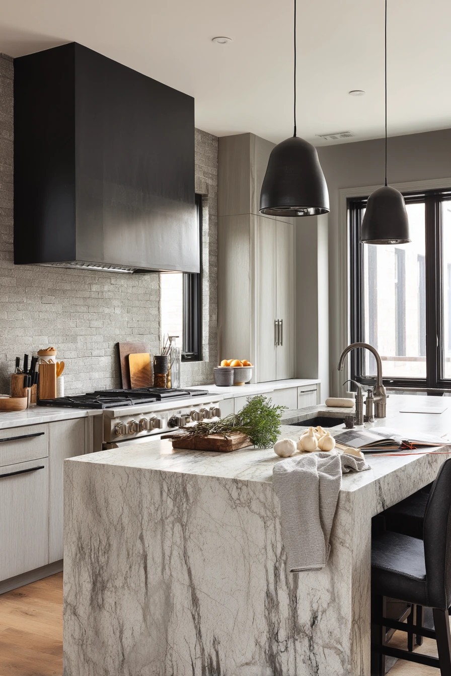 Chef’s Kitchen with Serious Stone Prep Space