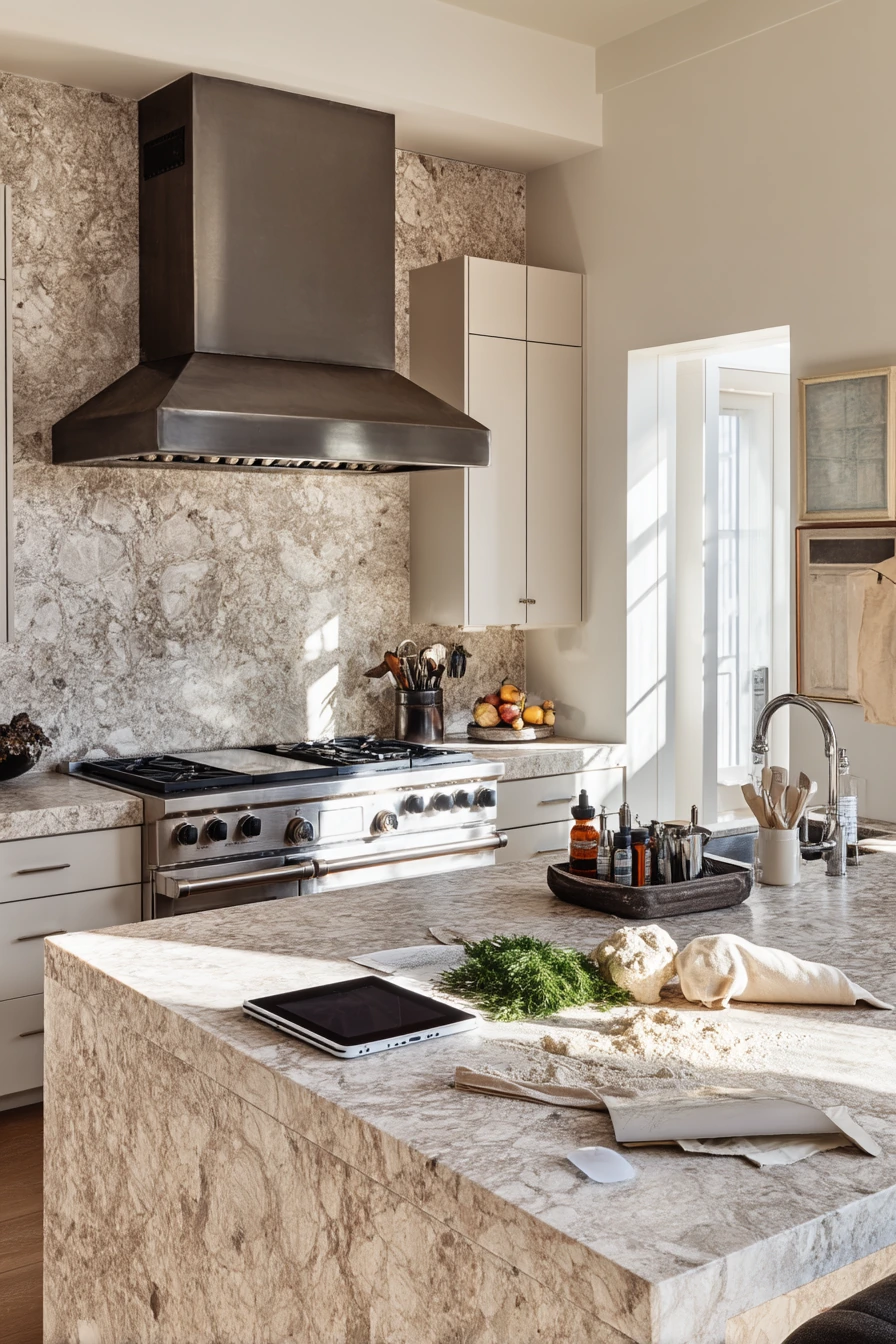 Chef’s Kitchen with Serious Stone Prep Space