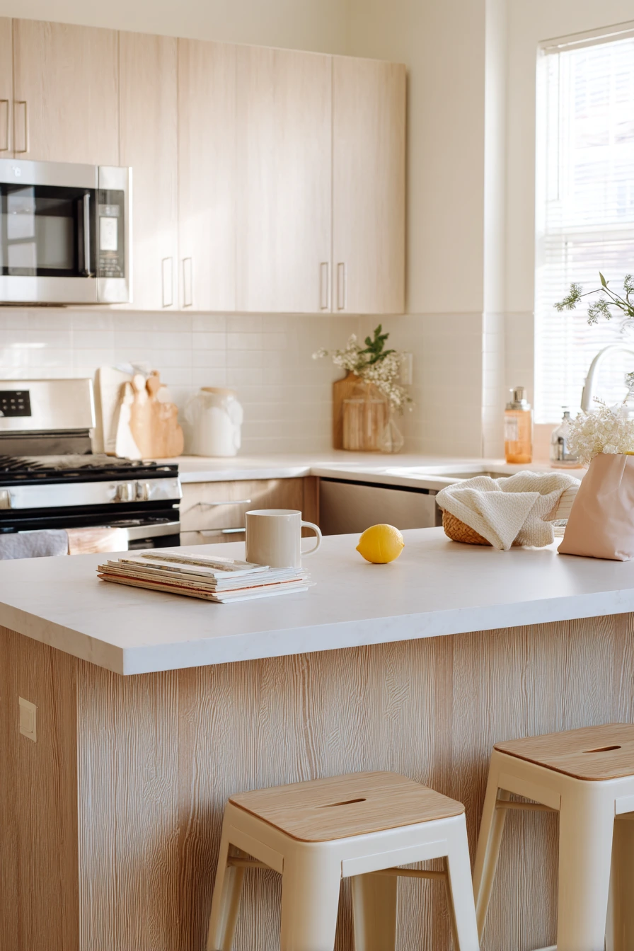 Renter-Friendly Tan and White Kitchen Refresh