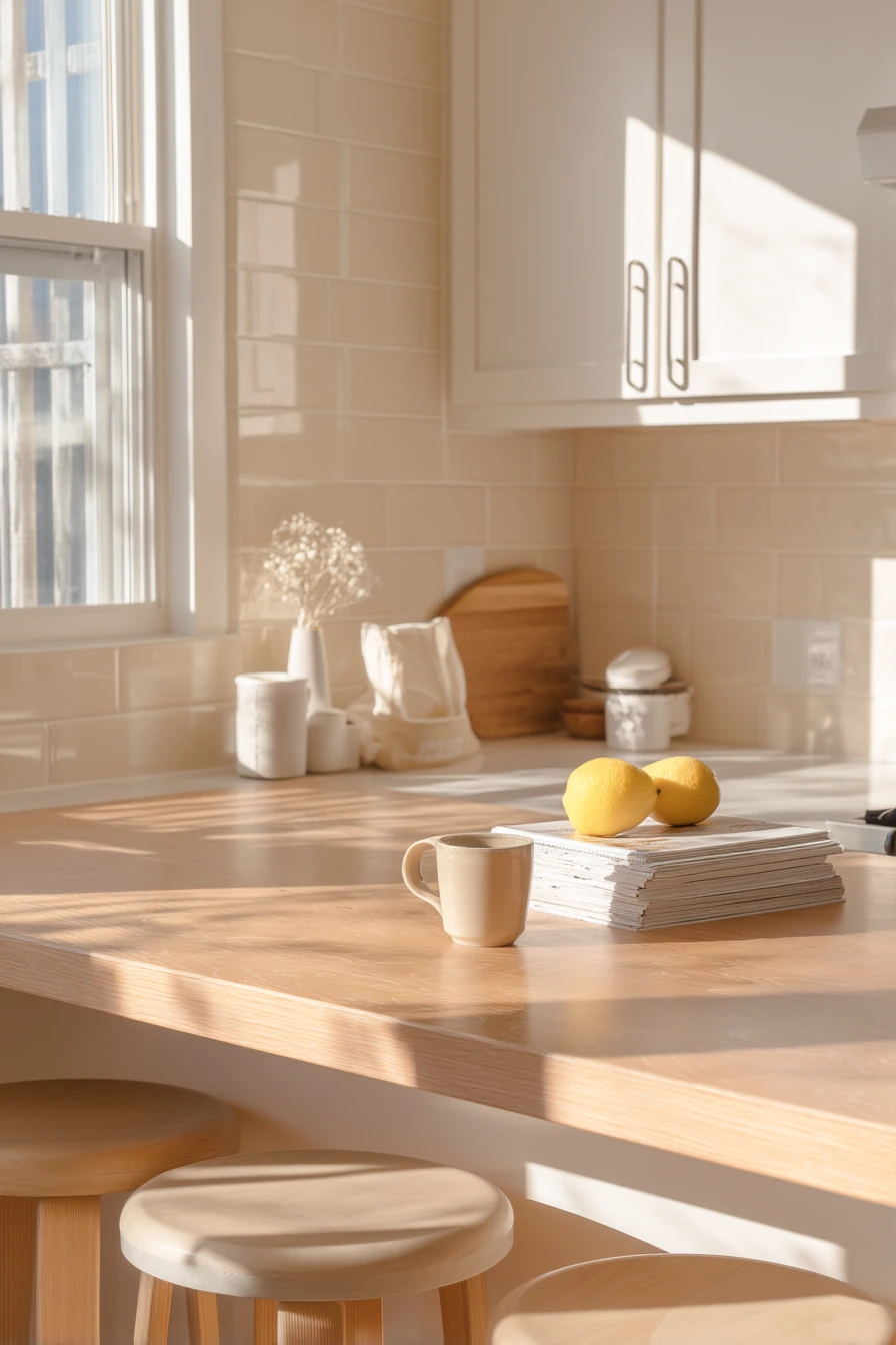 Renter-Friendly Tan and White Kitchen Refresh