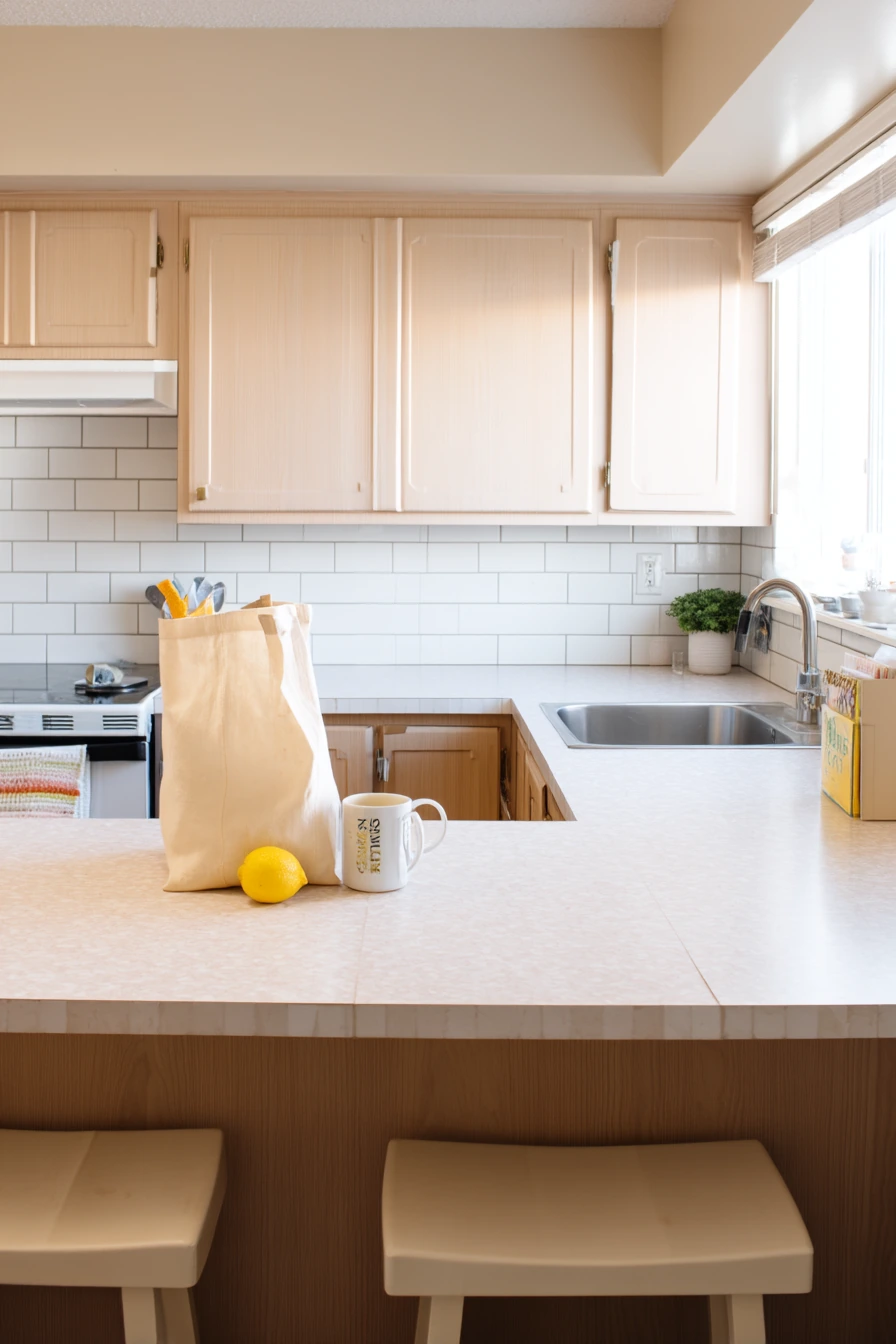 Renter-Friendly Tan and White Kitchen Refresh