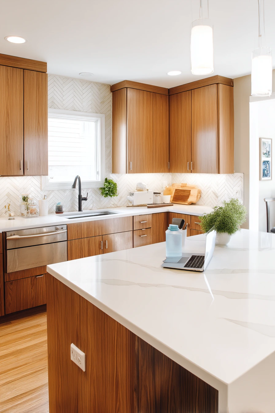 Busy Weeknight Kitchen with Meal Prep and Calm Neutrals