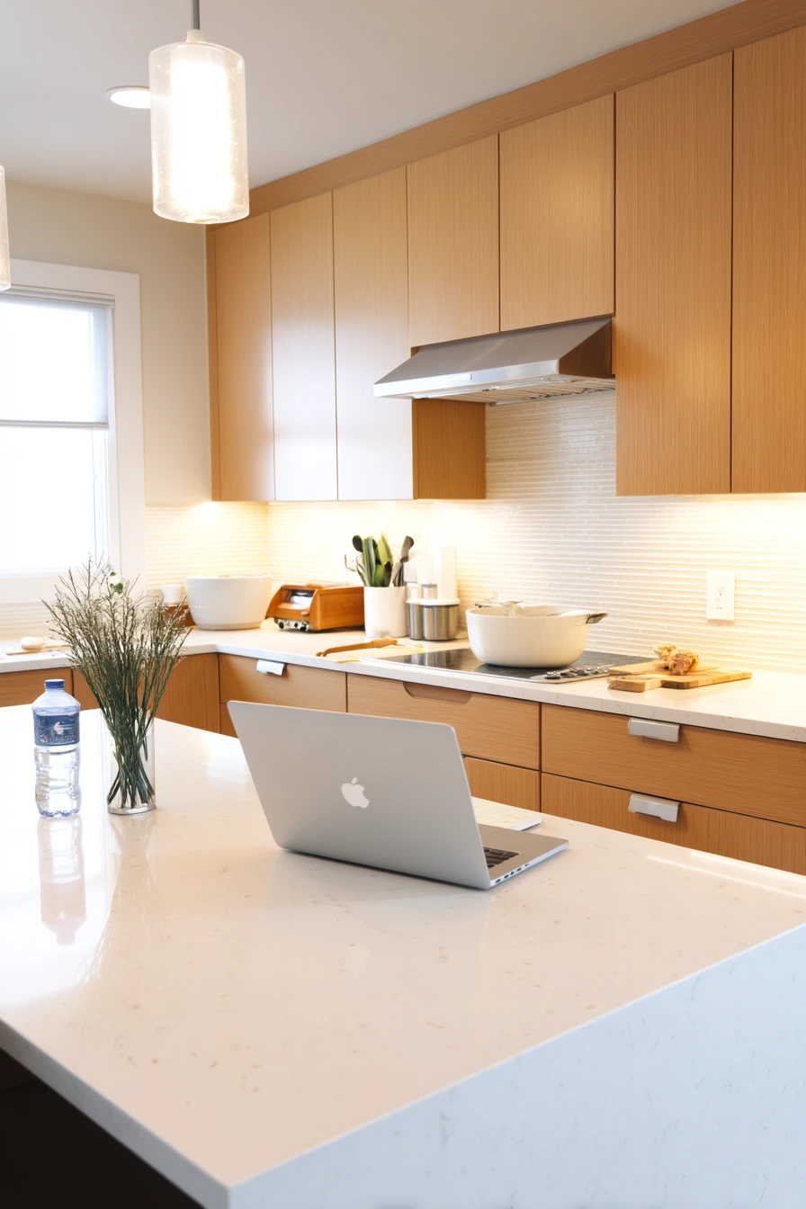 Busy Weeknight Kitchen with Meal Prep and Calm Neutrals