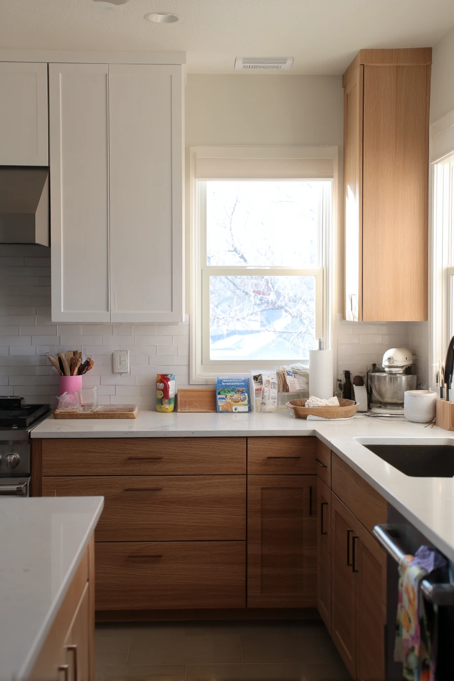 Busy Weeknight Kitchen with Meal Prep and Calm Neutrals