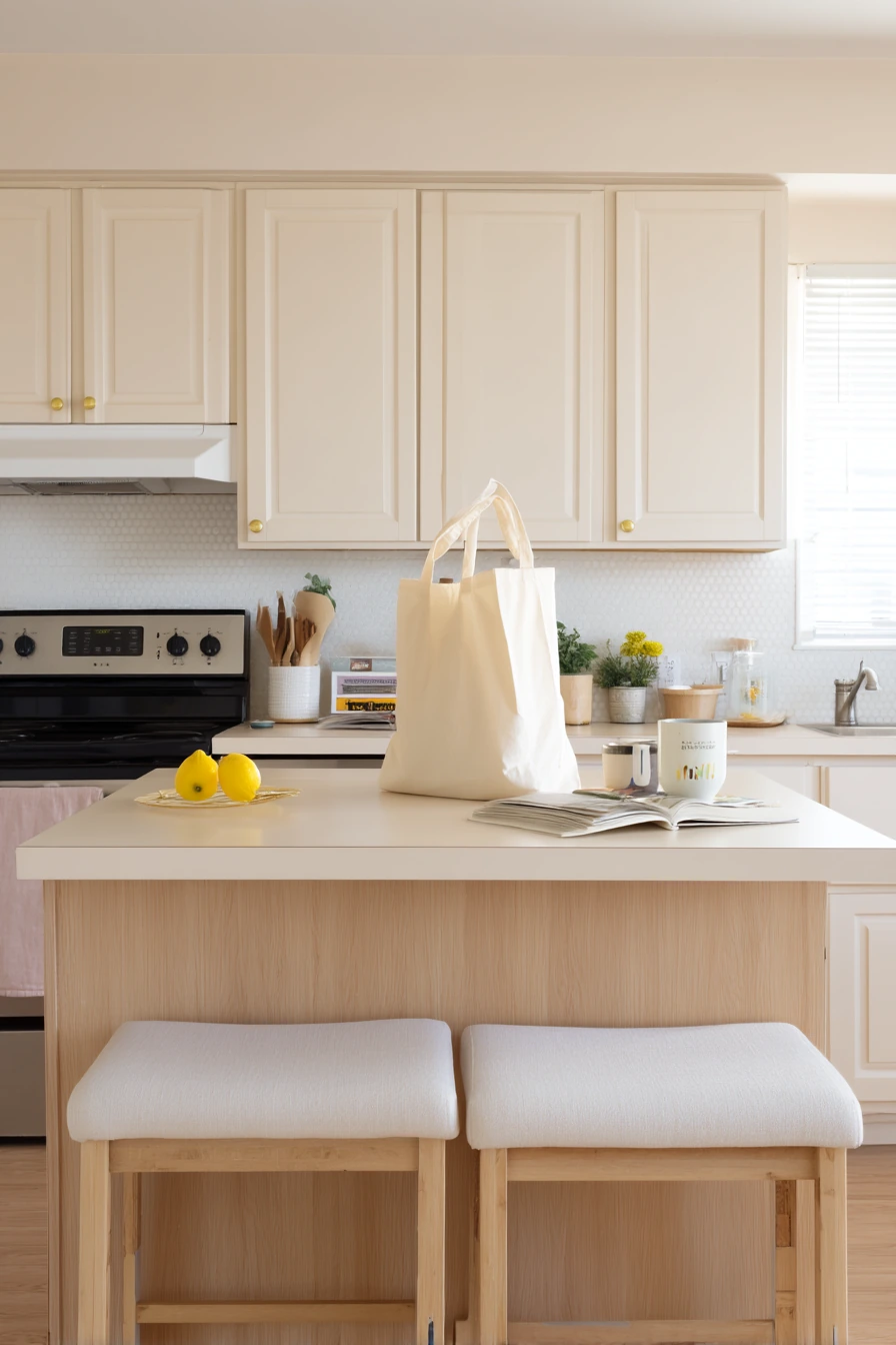 Renter-Friendly Tan and White Kitchen Refresh