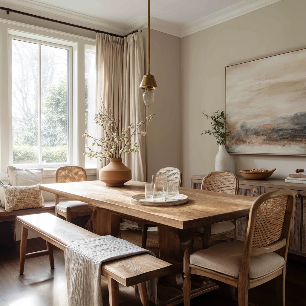 Warm Tan Family Dining Nook
