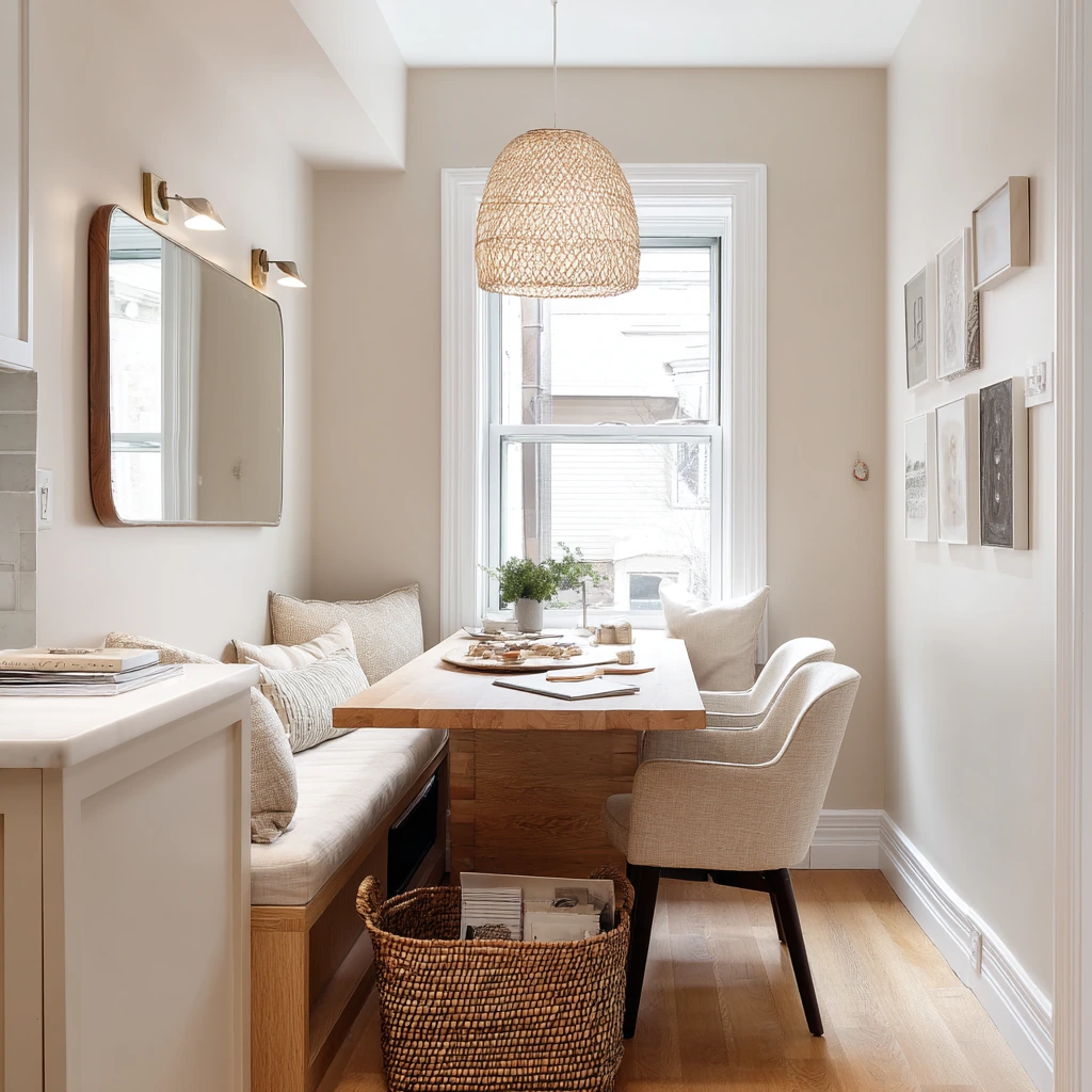 Small-Space Tan Dining Solution