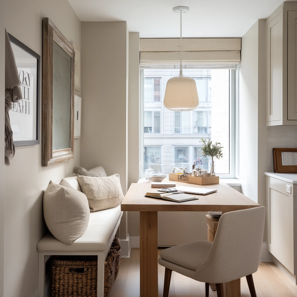 Small-Space Tan Dining Solution