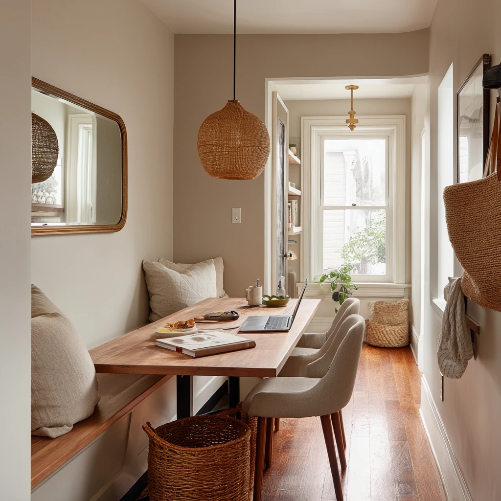 Small-Space Tan Dining Solution