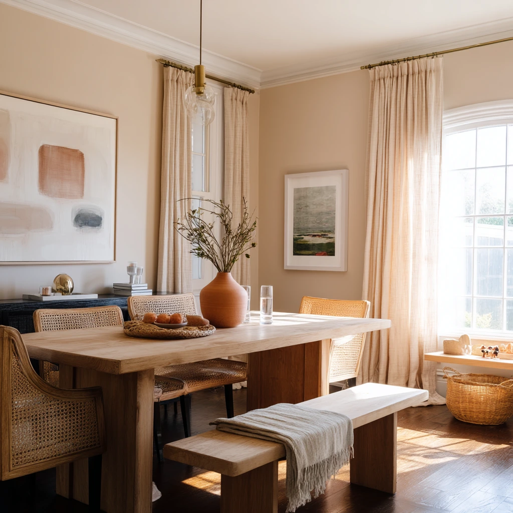 Warm Tan Family Dining Nook