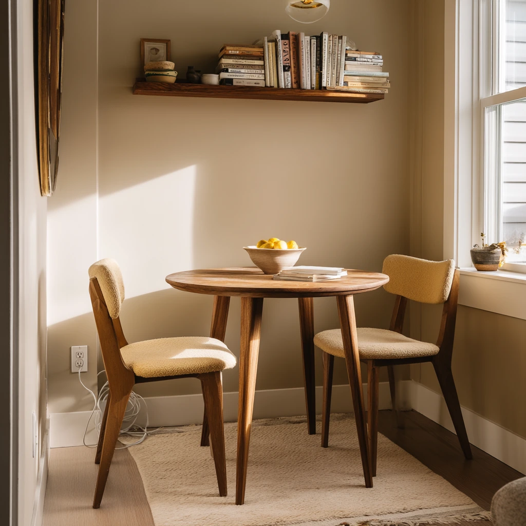 Renter-Friendly Tan Apartment Dining Corner