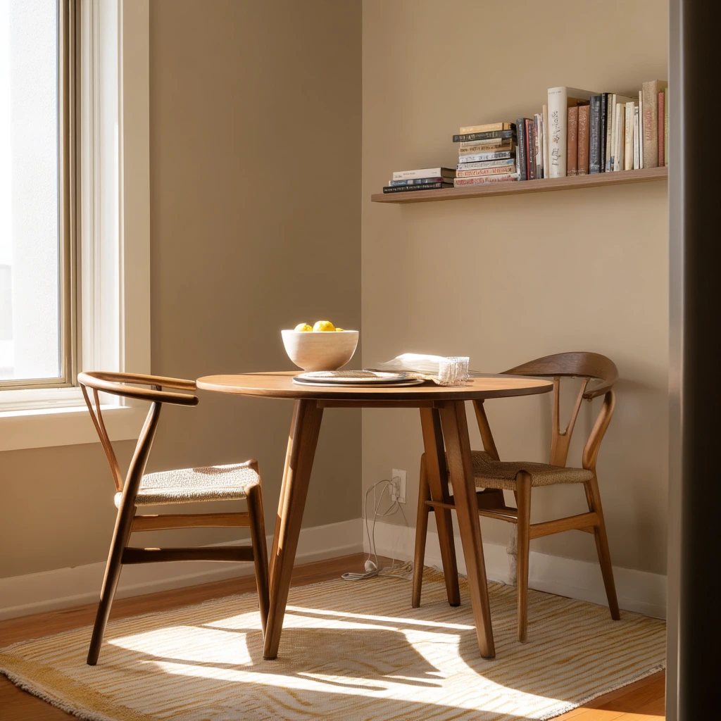 Renter-Friendly Tan Apartment Dining Corner