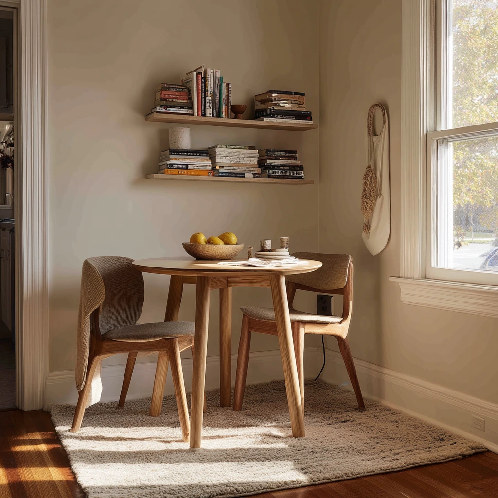 Renter-Friendly Tan Apartment Dining Corner