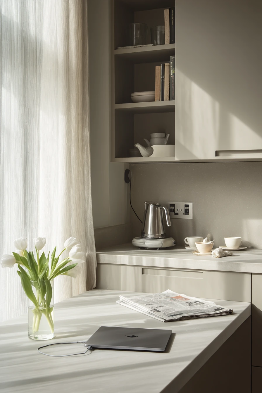 Taupe Kitchen with Scandinavian Calm