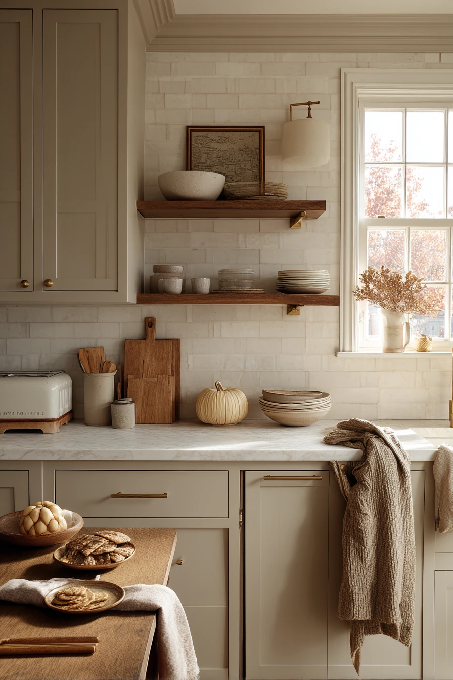 Taupe Kitchen with Seasonal Harvest Styling