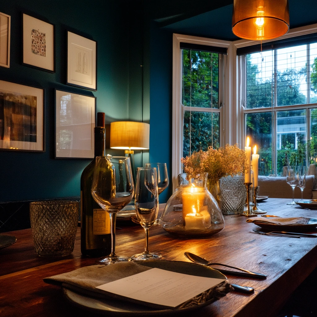 Moody Teal Dinner Hosting Setup