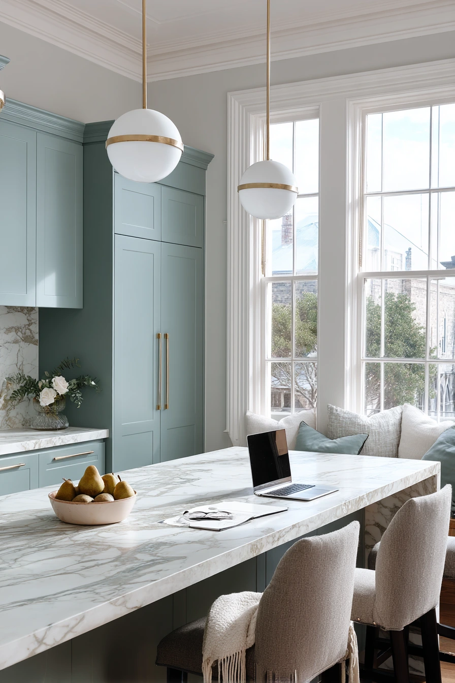 Modern Teal Kitchen With Quiet Luxury Touches