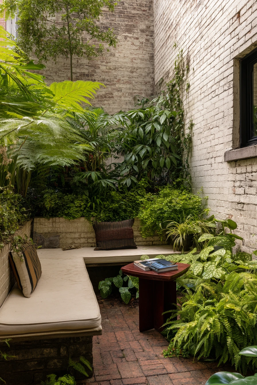 Courtyard Oasis with Tiered Containers