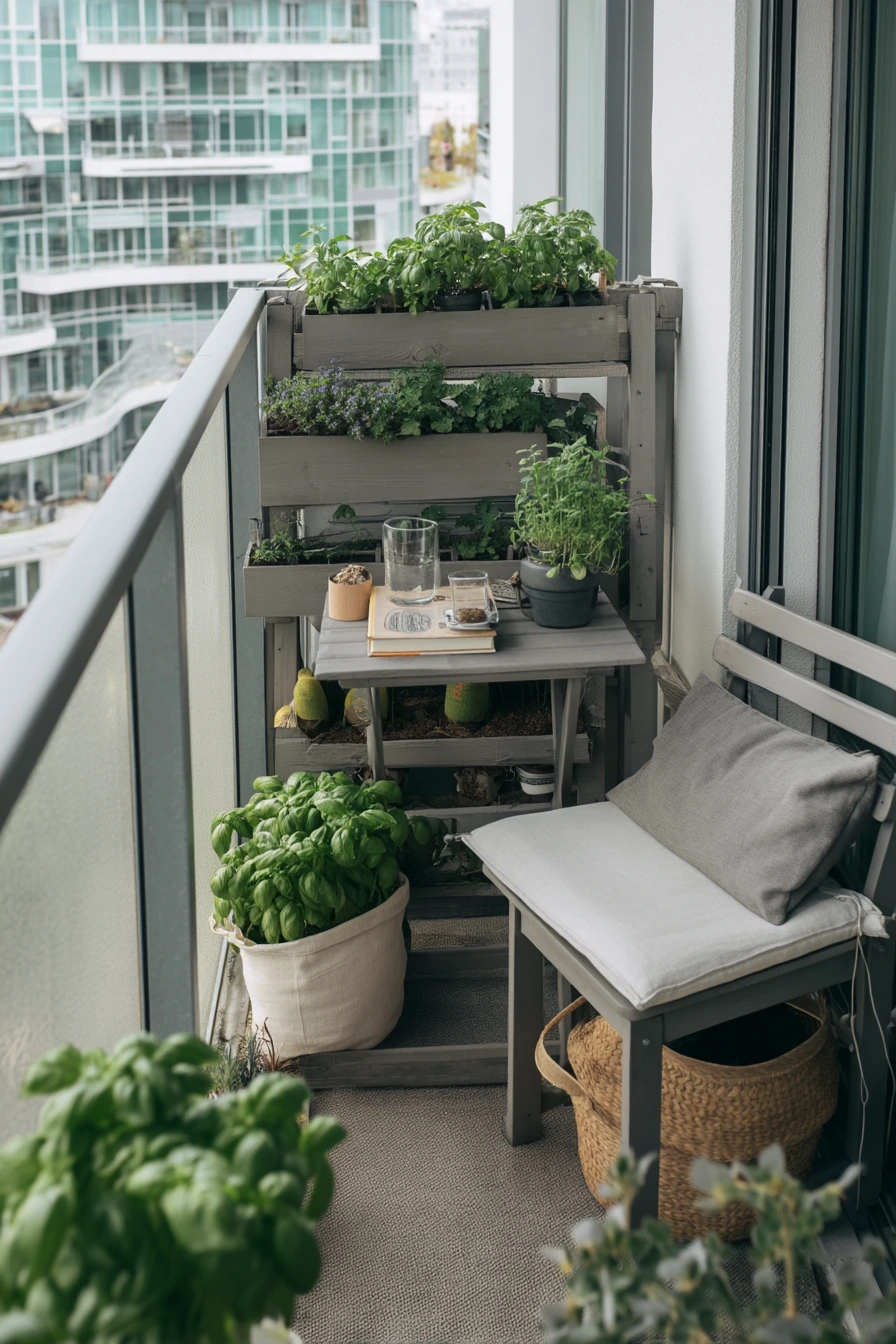 Renter-Friendly Balcony Tiered Planter Setup